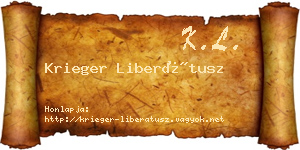 Krieger Liberátusz névjegykártya
